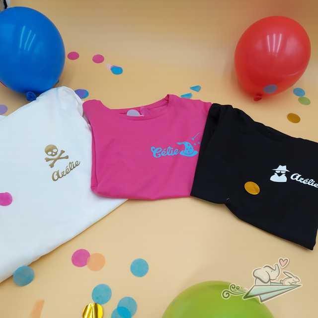 Flocage personnalisé spécial anniversaire - pour t-shirts x 10